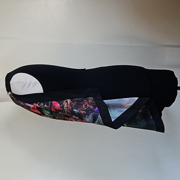 Ted Baker Reama Sheath Black Flowered Butterfly Front Mini Dress Size 0 - Picture 4 of 17